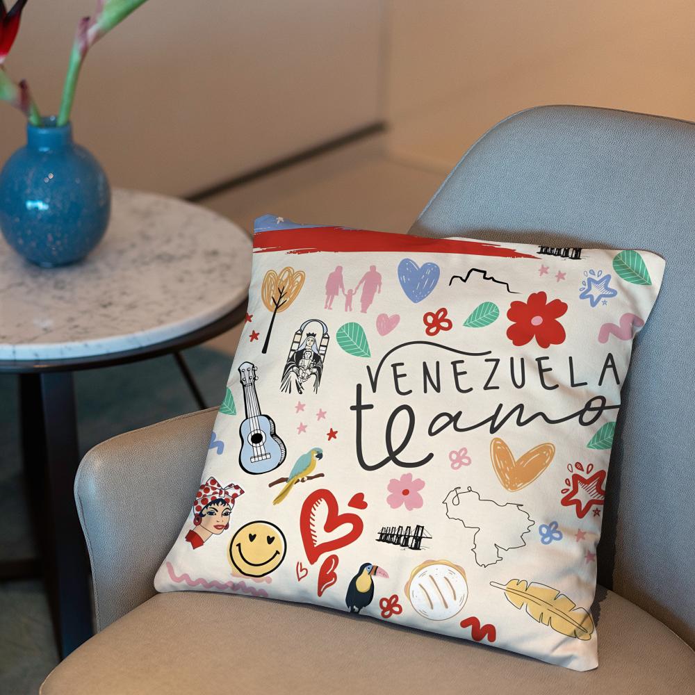 Venezuela Pride Print Pattern Cushion Cover 2-in-1 Reversible Plush Pillow Cover | Car/Sofa/Bed | Perfect Gift