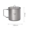 TOMSHOO Camping Titanium Pot Outdoor Mug Lid Coffee Cup Foldable Handle Hiking Travelling Backpacking Open Fire