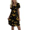Women's Fashion Casual Print V Neck Short Sleeve Short Dress