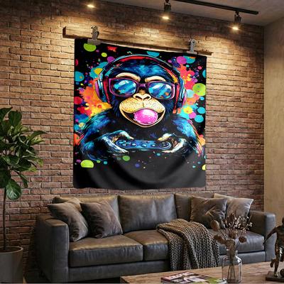 Monkey Gamer Adventure Printed Tapestry, Wall Hanging,Livingroom, Dormitory, Large Wall Decor, Fabric Decor Fan Birthday Gifts