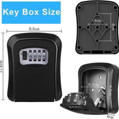 Wall-Mounted Anti-Theft Metal Key Box with Cat Eye Decoration and Password Storage