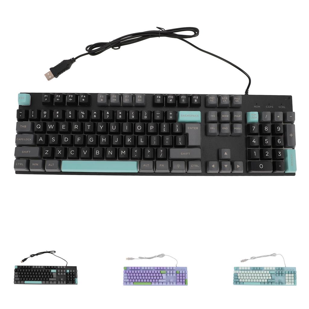 Wired Gaming Keyboard Large Print Metal Panel USB Lighted Keyboard with Backlit for Computer Laptop