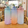 2000ml Sports Drinking Bottles with Time Marker Men Women Water Bottle with Straw Large Capacity Outdoor Cup Fitness Drinkware
