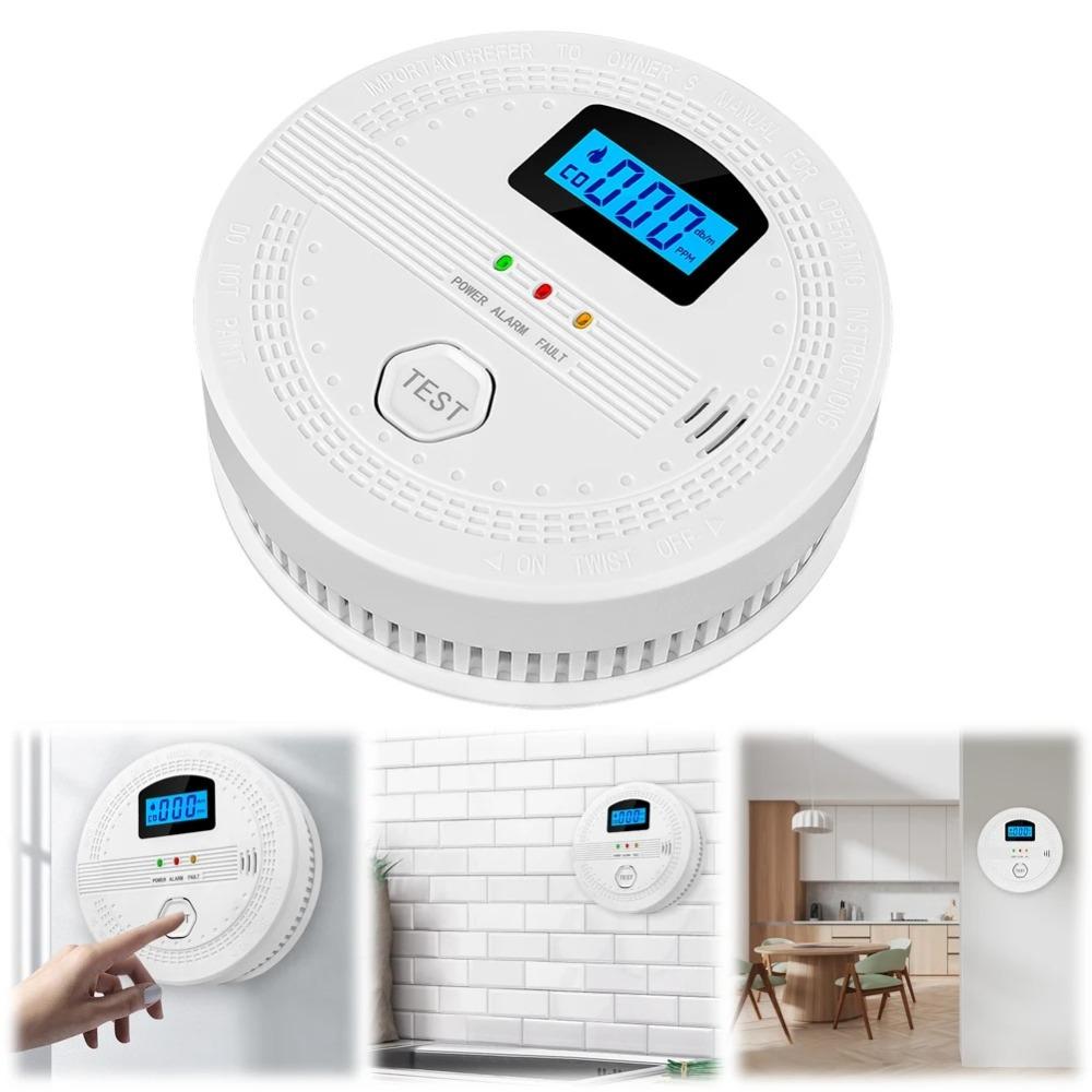 LED Indicator Fire CO Alarm LCD Digital Display CO Gas Monitor Alarm Portable CO Sensor  Home Use