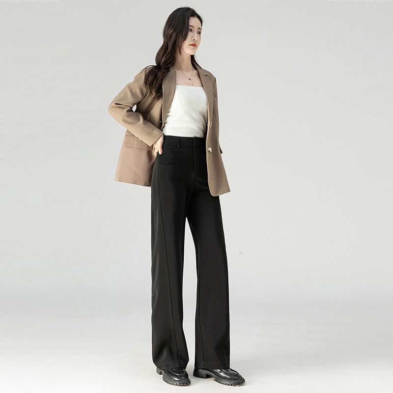 Narrow Suit Wide-leg Pants Women's New Spring and Summer Large-size Versatile High-waisted Loose Straight Casual Pants