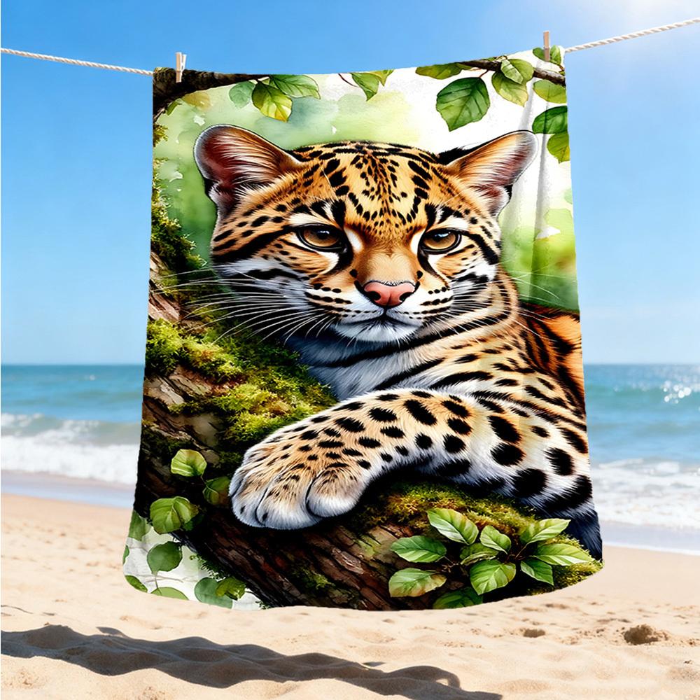 1pc Leopard Print Outdoor Blanket, Soft And Comfortable Blanket, Casual Warm Outdoor Blanket, Good Birthday Gift yy251201153 75x90cm