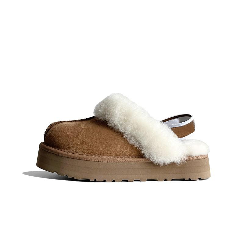 Sangpo 2024 Sheepskin Snow Boots with Heightened Toe Cap & Thick Sole Fur Slippers