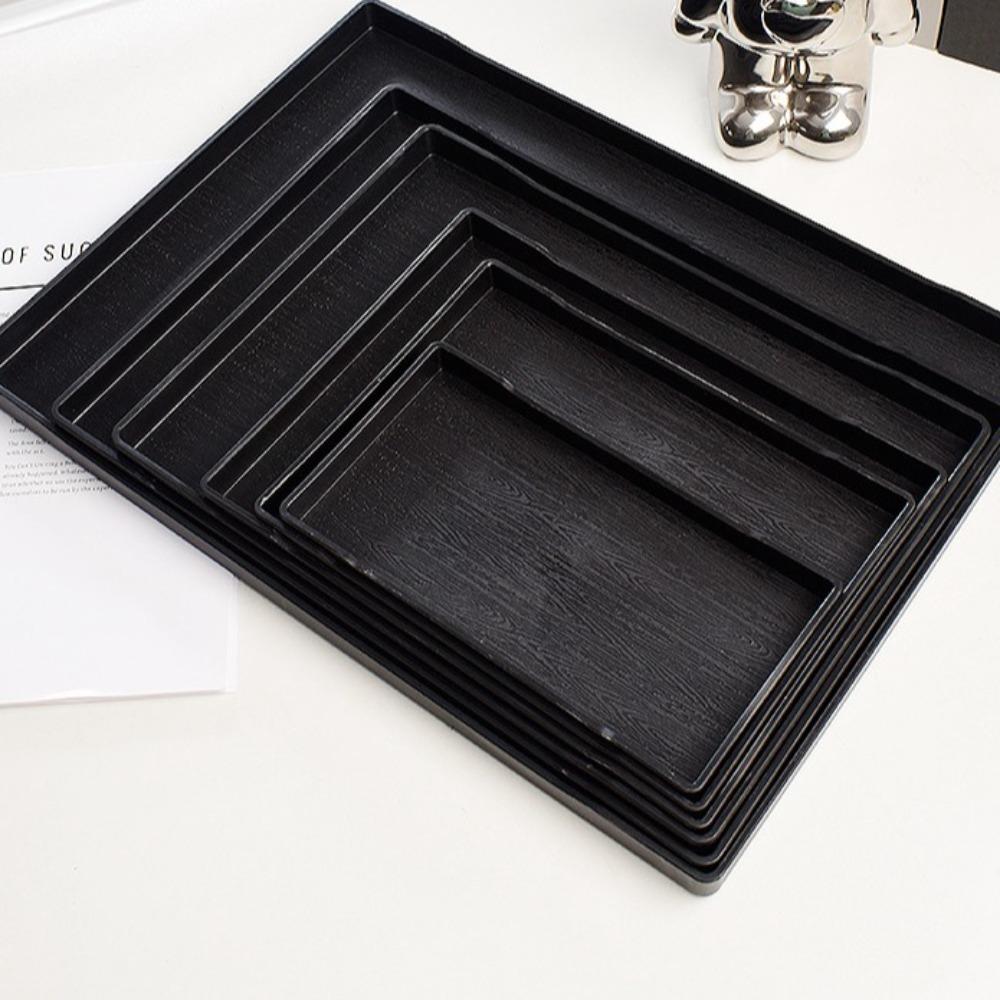 Black White Large Plastic Tray Plastic Bed Table Tray New Serving Trays  Bathroom
