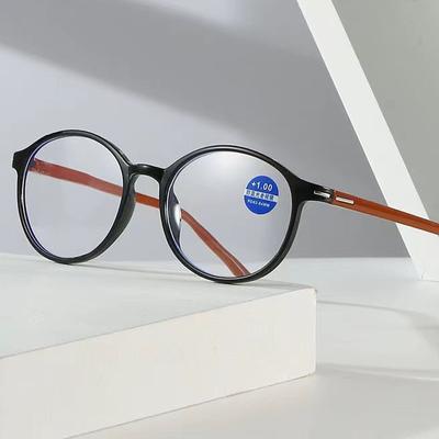 Retro Runde Rahmen Lesebrille Frauen Männer Anti-Blau Licht Gläser Hd Presbyopie Brillen Dioptrien 0 + 1,0 + 1,5 + 2,0 bis + 4,0