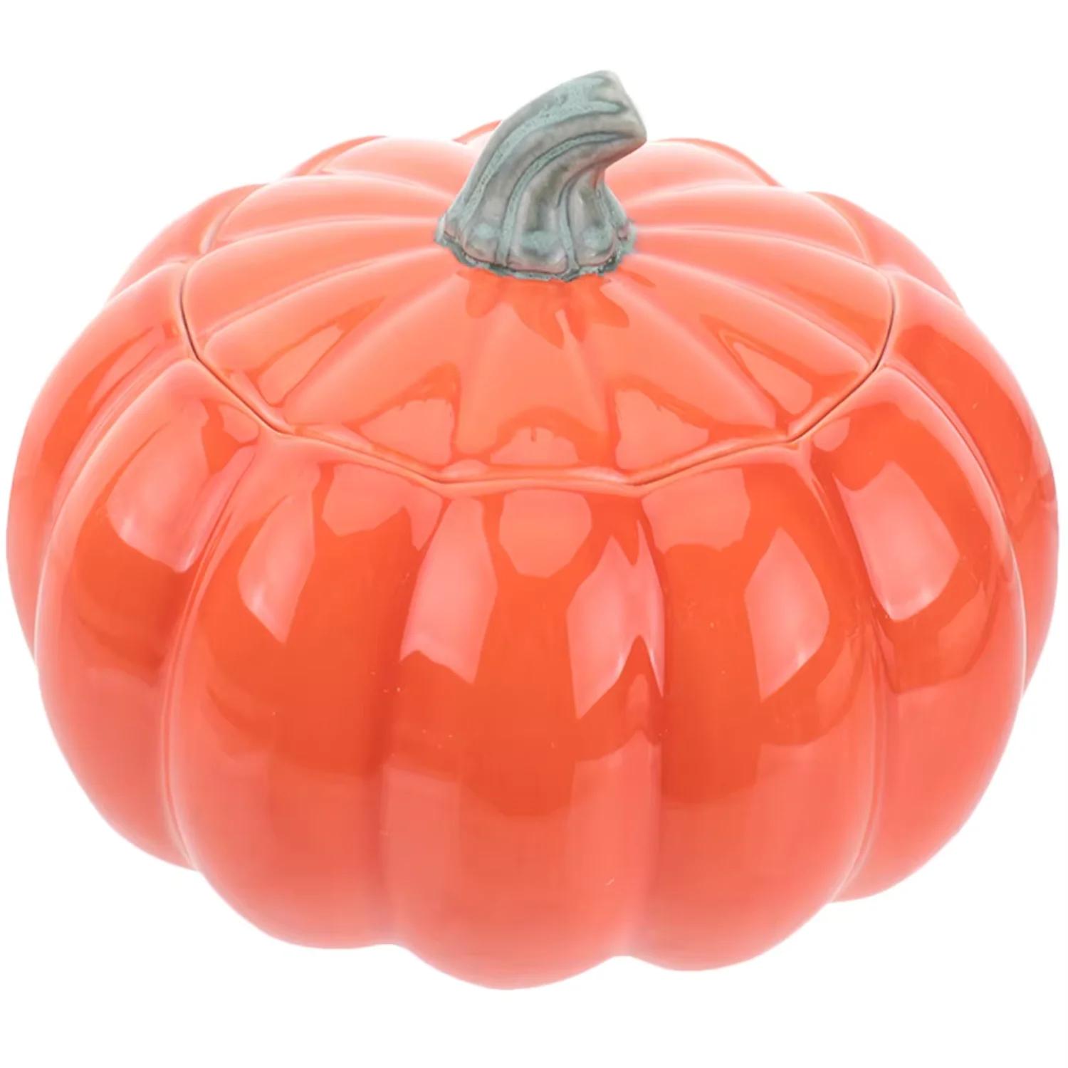 

Декоративные оптовые банки для хранения продуктов, чая, кофе, сахара, конфет, печенья, керамические банки, банка-тыква с крышкой для кухни