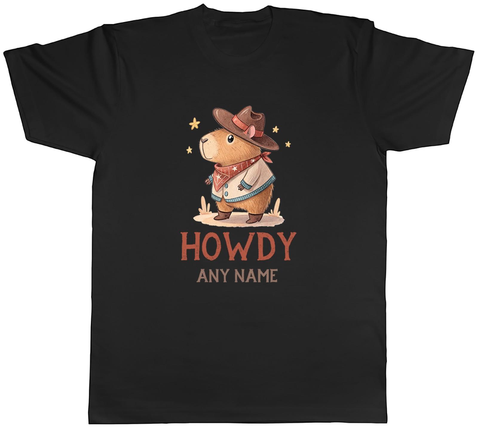 Personalised Howdy Cowboy Capybara Mens T-Shirt Tee Gift Top XXXXL