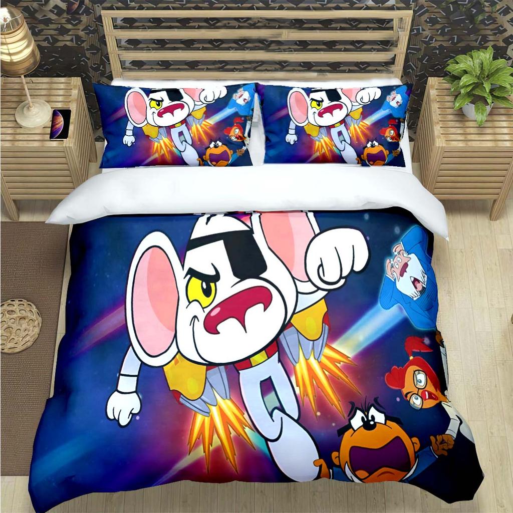 Popular Cartoon D-Danger Mouse Print Bedding Sets Bed Supplie Set  Comforter Set  Teens Girls Twin Single Kid Gift