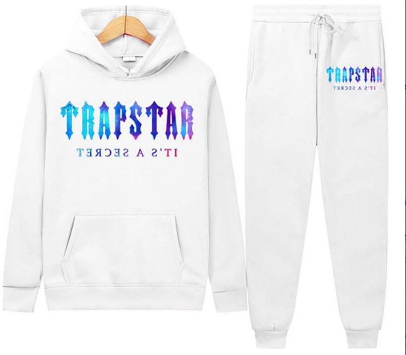 

TRAPSTAR Letter Printed Men s Women s Sportswear Set Hoodie Fashionable Fleece Sweatshirt Men L