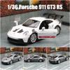 1/36 Porsche 911 GT3 RS Toy Car Model for Children RMZ CiTY Miniature Racing Free Wheels Pull Back Diecast Metal Collection Gift