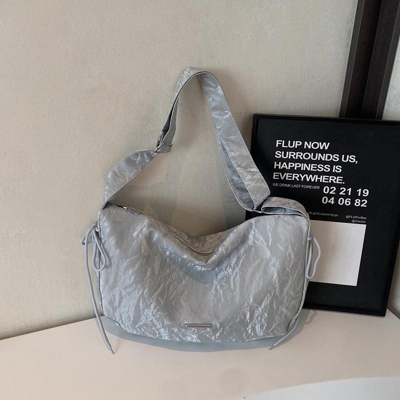Large Capacity Bag Women's Solid Color Shoulder Crossbody Bag Student Class Commuter Hobo Bag