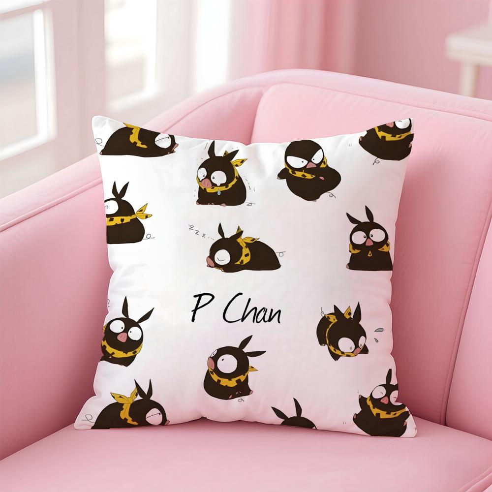 Мультяшная Наволочка-Подушка R-Ranma ½ P-Chan Удобная Двусторонняя Наволочка Идеально для Автомобиля Дивана Спальни и Не Только 12x12Inch