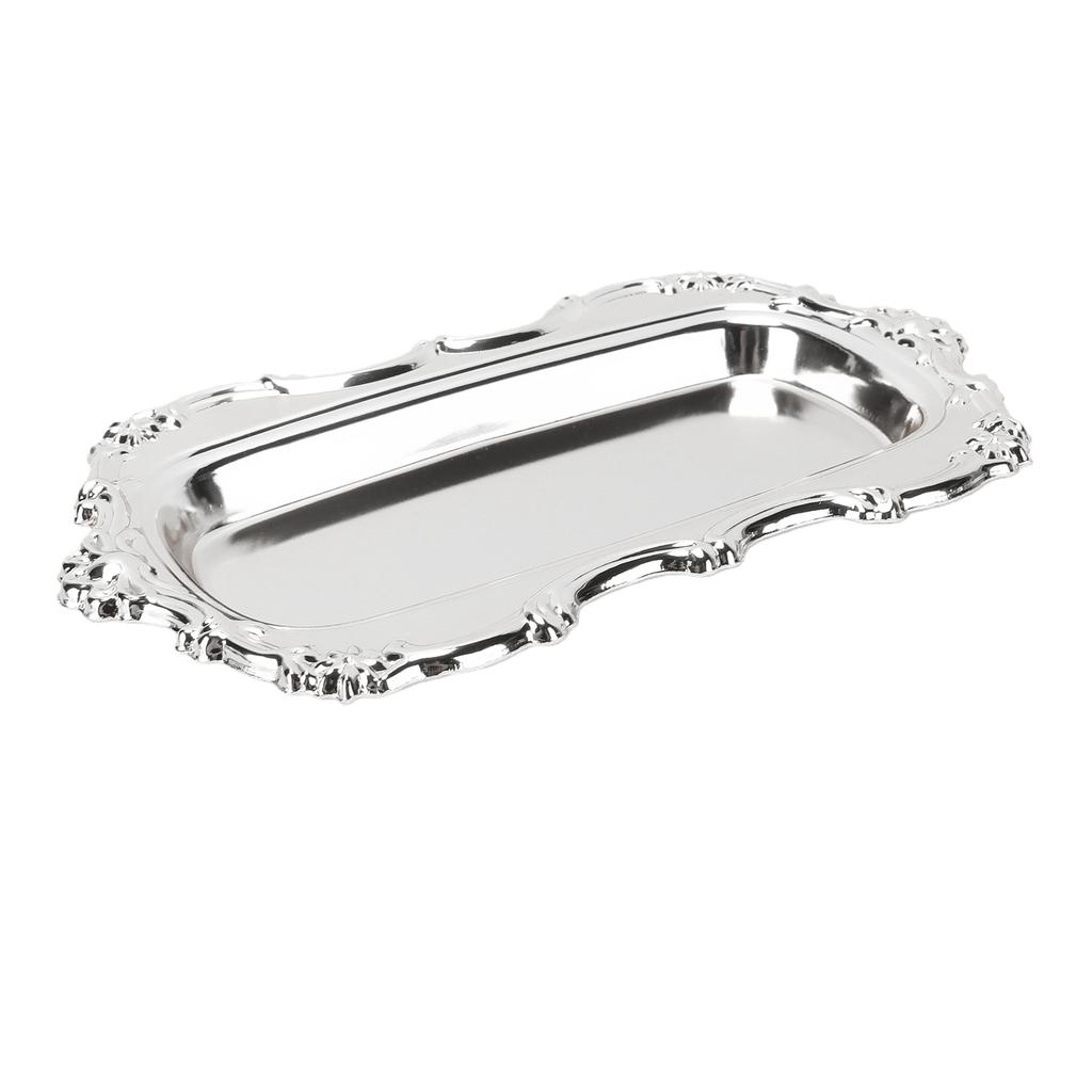 Vintage Jewelry Tray Multifunctional Exquisite Metal Decorative Tray for Dessert Fruit Snacks