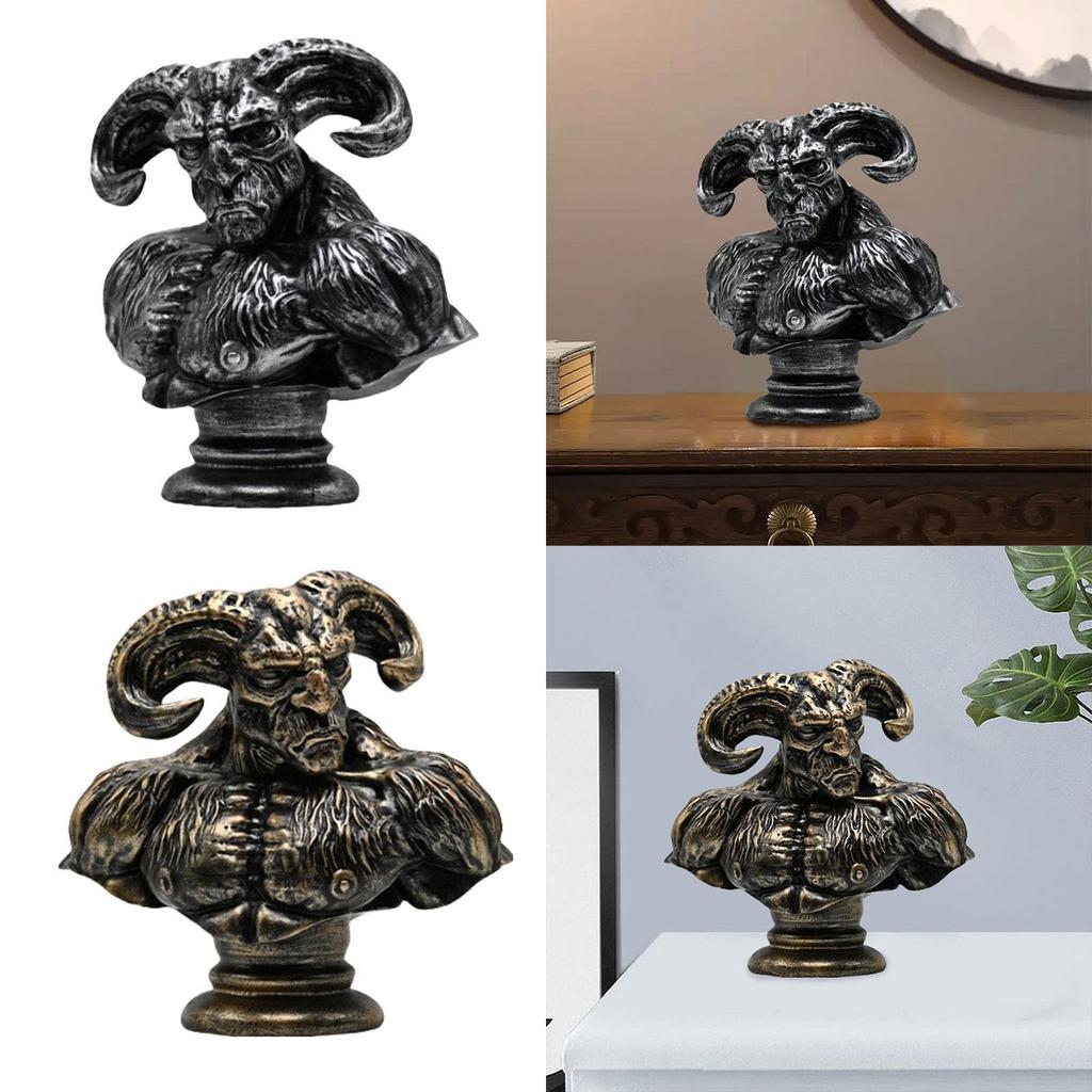 Harz RAM Kopf Statue Tischdekoration für Cafe Bar Dekoration Leicht
