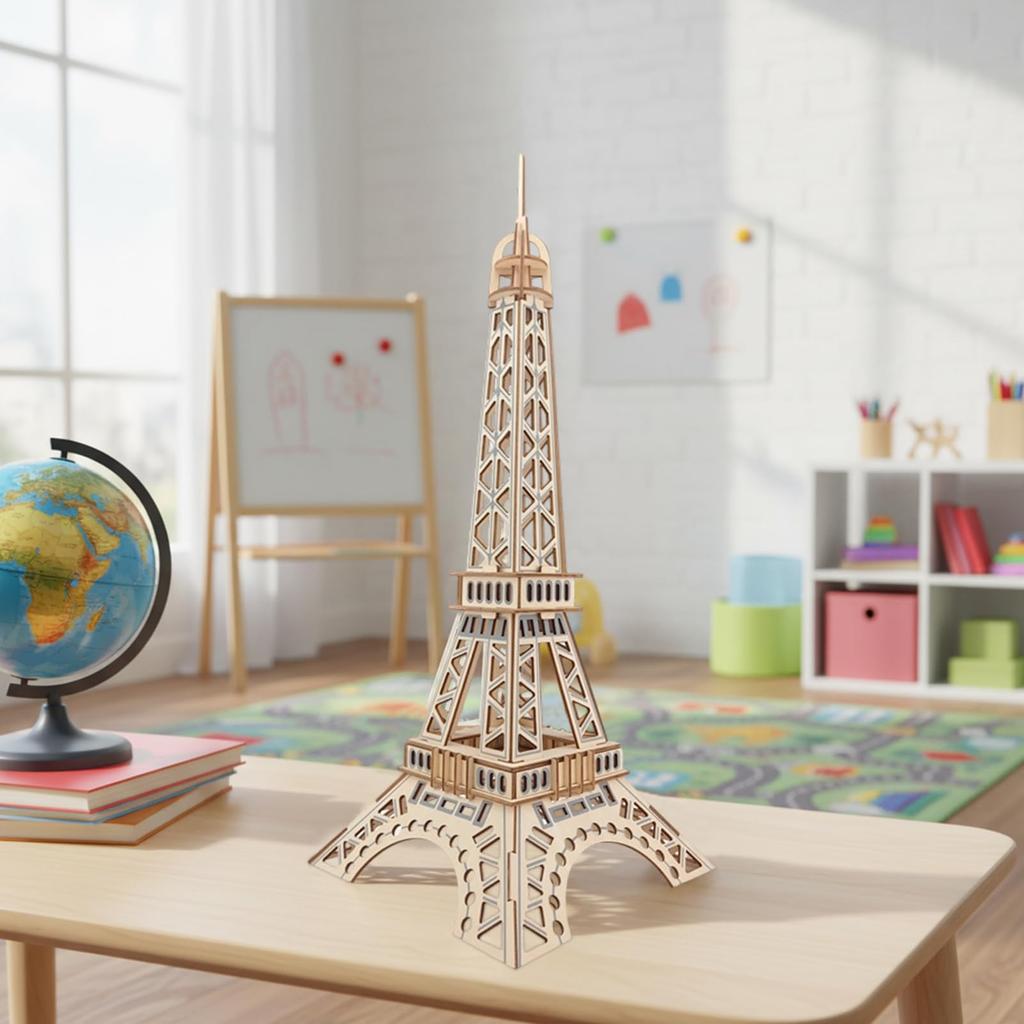 3D Wooden Wooden 3D Eiffel Tower Interior Eiffel Atmosphere Educational Birthday Gift Puzzle, Toy, Puzzle, DIY, Decoration, Train, Tower, Creation,