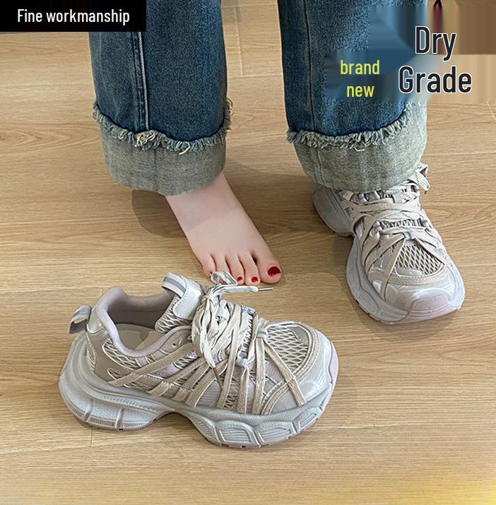 Damen Paris Plateau-Sneakers - 2025 Frühling/Sommer Mesh Atmungsaktive Lässige Laufschuhe