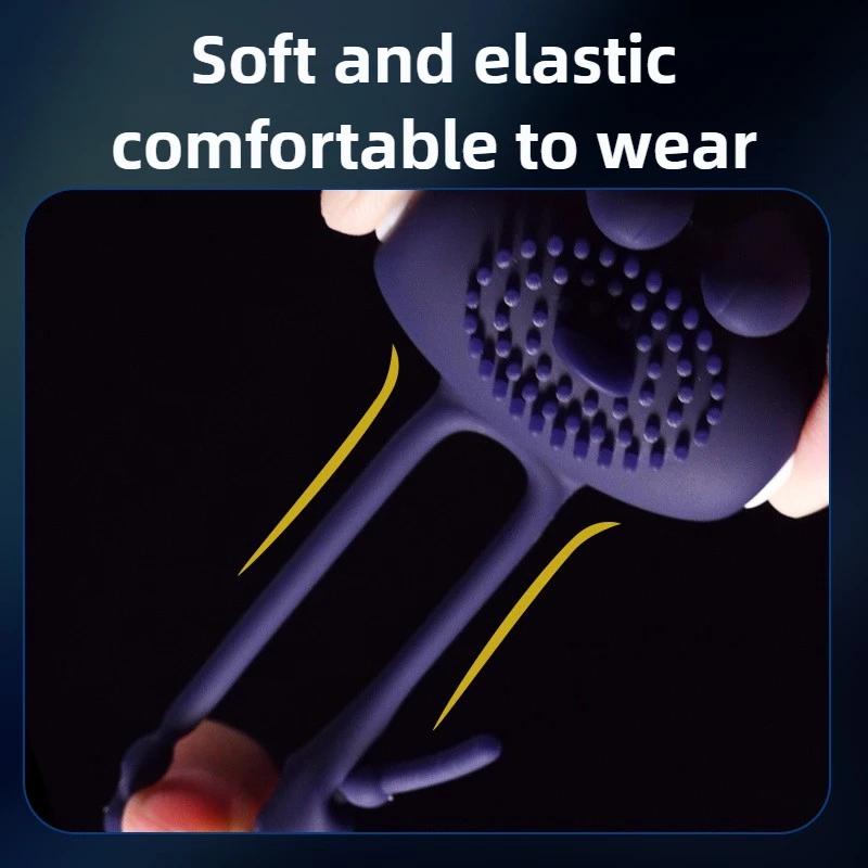 Vibrating Cock Ring for Men Silicone Penis Rings Intense Vibration Mens Vibrator Longer Harder Stronger Erection Adult Sex Toys