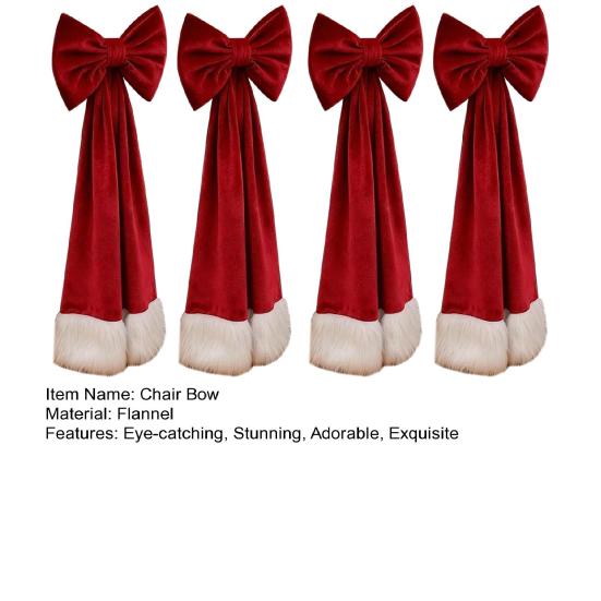 Weihnachts-Samt-Stuhlschleifen 11,8" x 29,5" Burgunder Stuhlschleifen zum Binden für Weihnachtsbankett Hochzeit Geburtstagsfeier Esszimmerdekoration