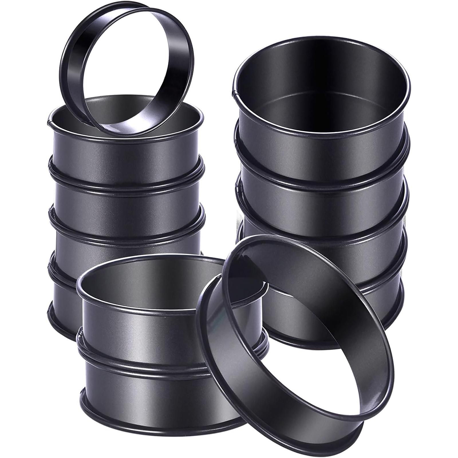 

Набор из 12 форм для тартов с антипригарным покрытием, формы для крампетов из нержавеющей стали, формы для английских маффинов, многоцелевые формы для выпечки