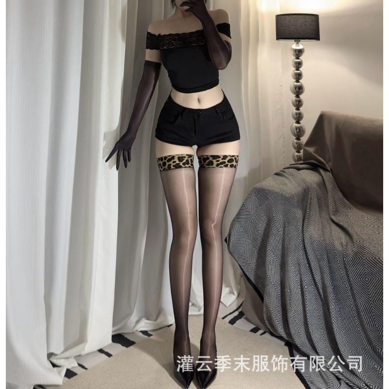 

Сексуальные чулки Aurora с леопардовым принтом, масляные, выше колена, с подвязками, интегрированные носки, женские ультратонкие чулки до бедра matte stockings [ultra-thin and skin-penetrating]