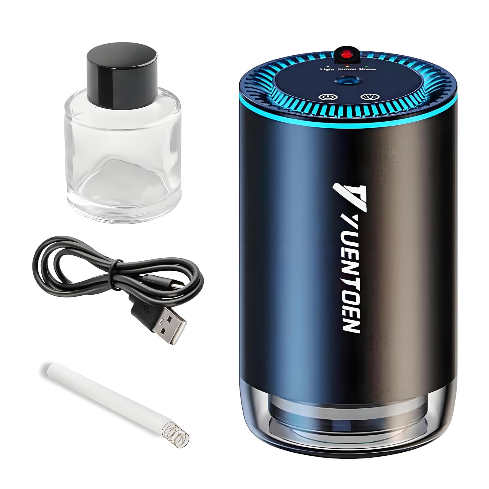 

YUENTOEN Ароматизатор для автомобиля, Оснащен технологией ультразвукового распыления, Тихий, Функция автоматического включения/выключения, Встроенный Inside чёрный