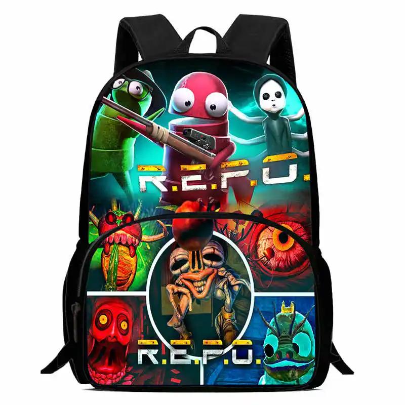 Durable R.E.P.O Kid Backpack for Pupil Students Child School Backpack with Front Pocket,Cartoon Child School Bags for Boys Girls