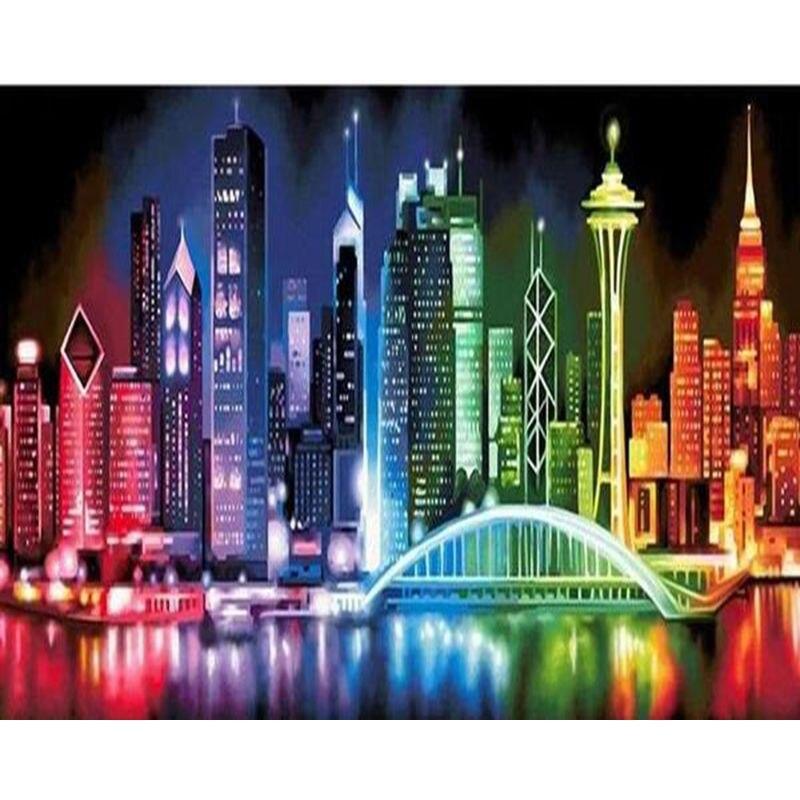 5D Diamond Embroidery City Landscape Full Drill Diamond Painting Cross Stitch  Mosaic Home Decoration