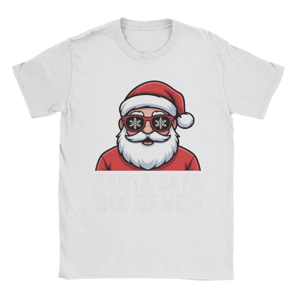 Meme Funny Six Seven Christmas Meme Santa TShirt for Unisex Novelty Cotton Tees Short Sleeve T Shirts Plus Size Tops