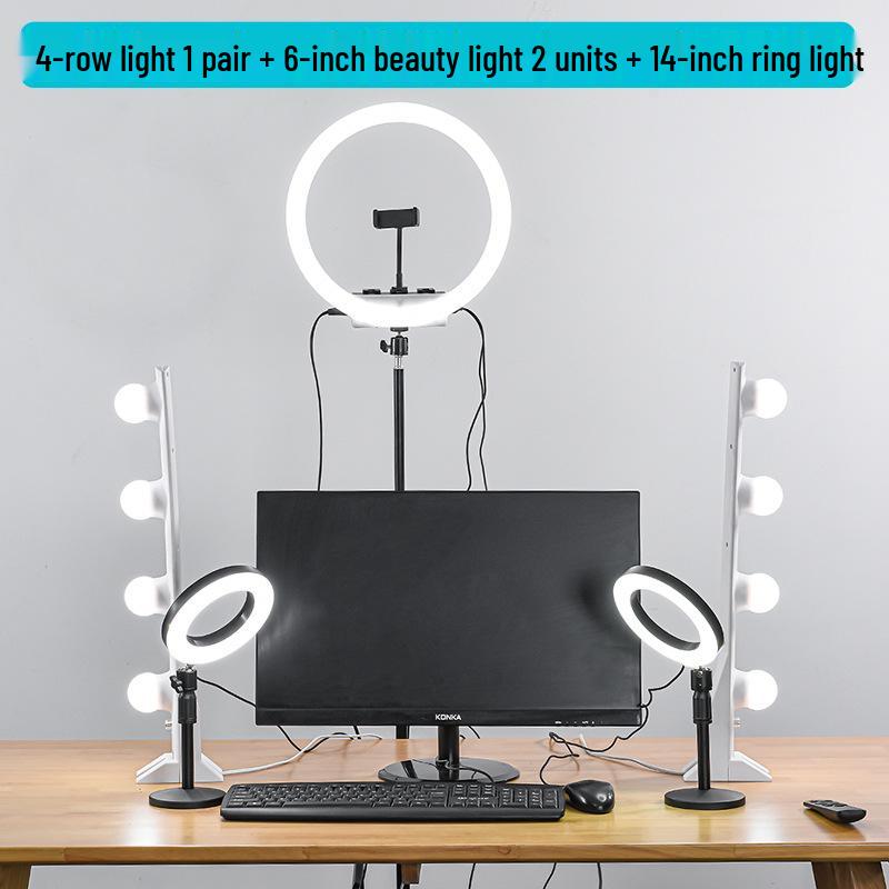 Live Streaming LED Beauty Light with Phone Stand (Desktop)