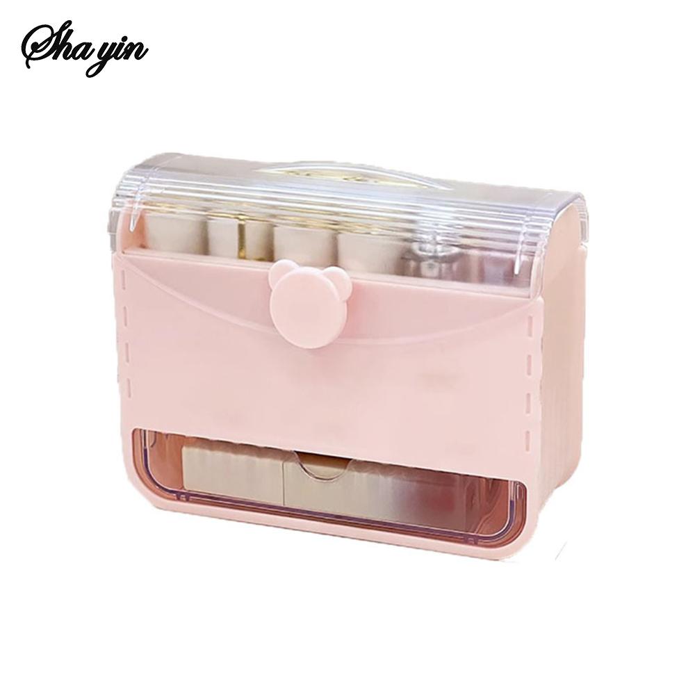 

Lipstick Holder Storage Box, Multi Grid Display Shelf, Household Cosmetics Storage Box, Organizing Box розовый