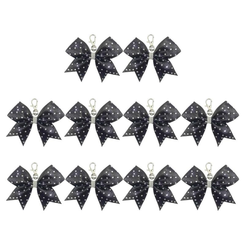 10Pcs Elegant Bows Keychain With Sparkling Rhinestones For Fashionable Accessory And Gift For Stylish Personalization