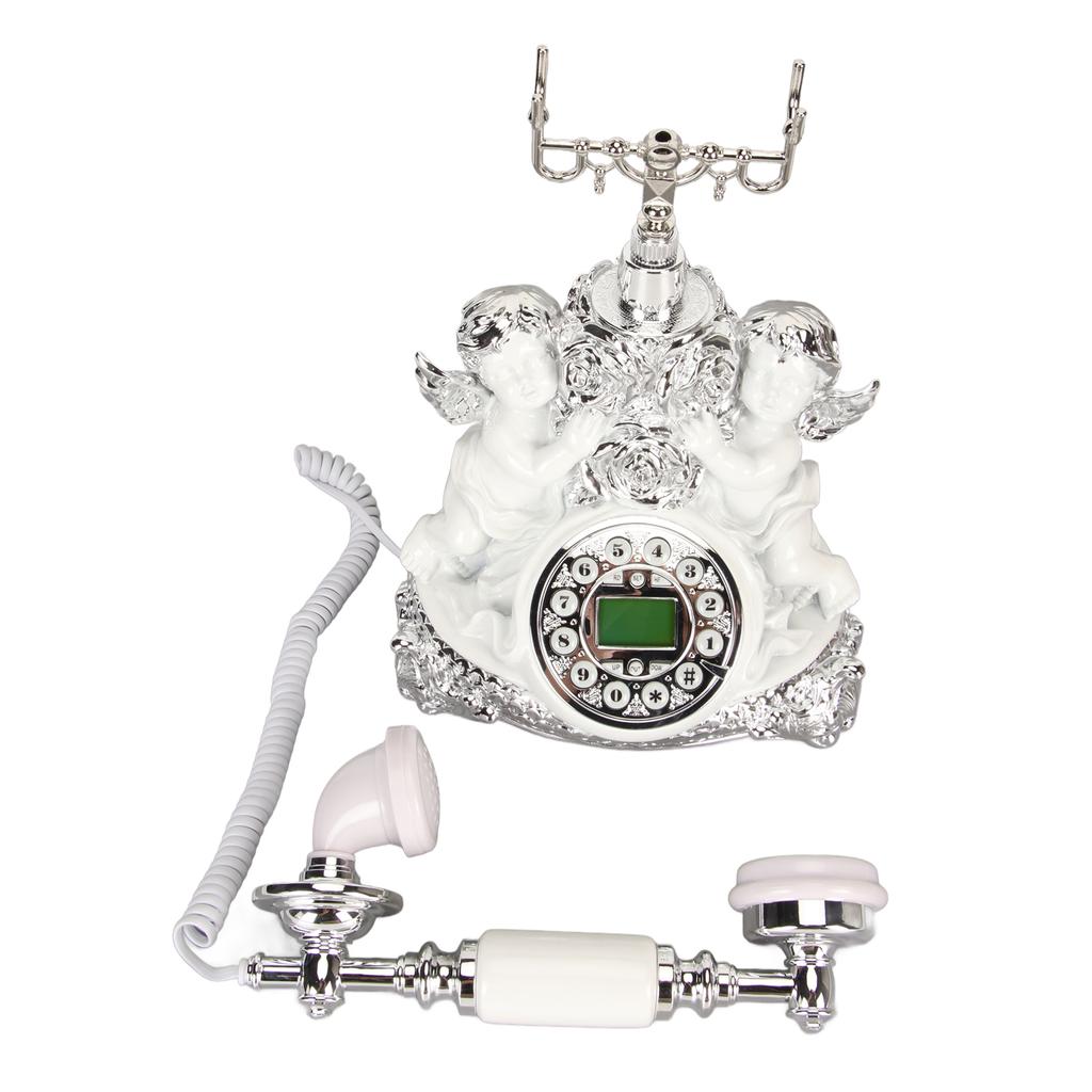 Retro Landline Phone with LCD Display Old Fashioned Antique Vintage Telephone with Push Button for