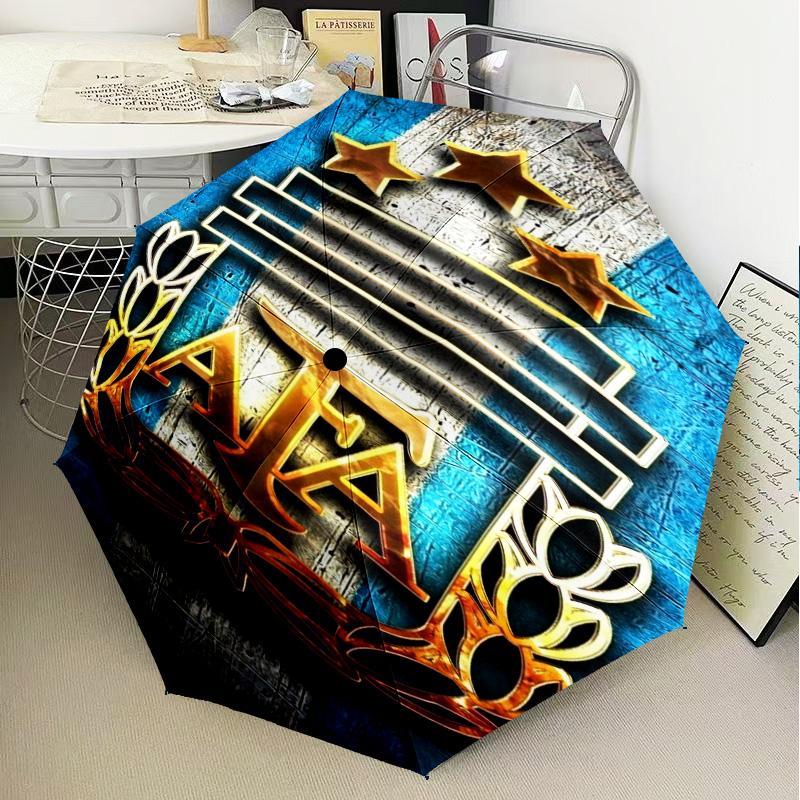 1PC Argentina Football club Printed Umbrella Folding umbrella, automatic umbrella 8-Frame for Travel, camping Fan gifts Christmas Gifts