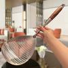 Stainless Steel Large Colander with Extended Handle Fine Leak Holes Soup Pot Strainer for Oil Draining And Skimming Rust-Resistant Strainer Spoon