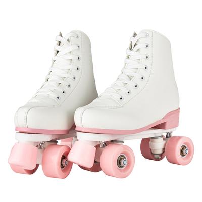 Flash Double Row Roller Skates For Women Girls Beginner 4 Wheels Skate Shoes Outdoor Skating Training Quad Sneakers Size 32-40