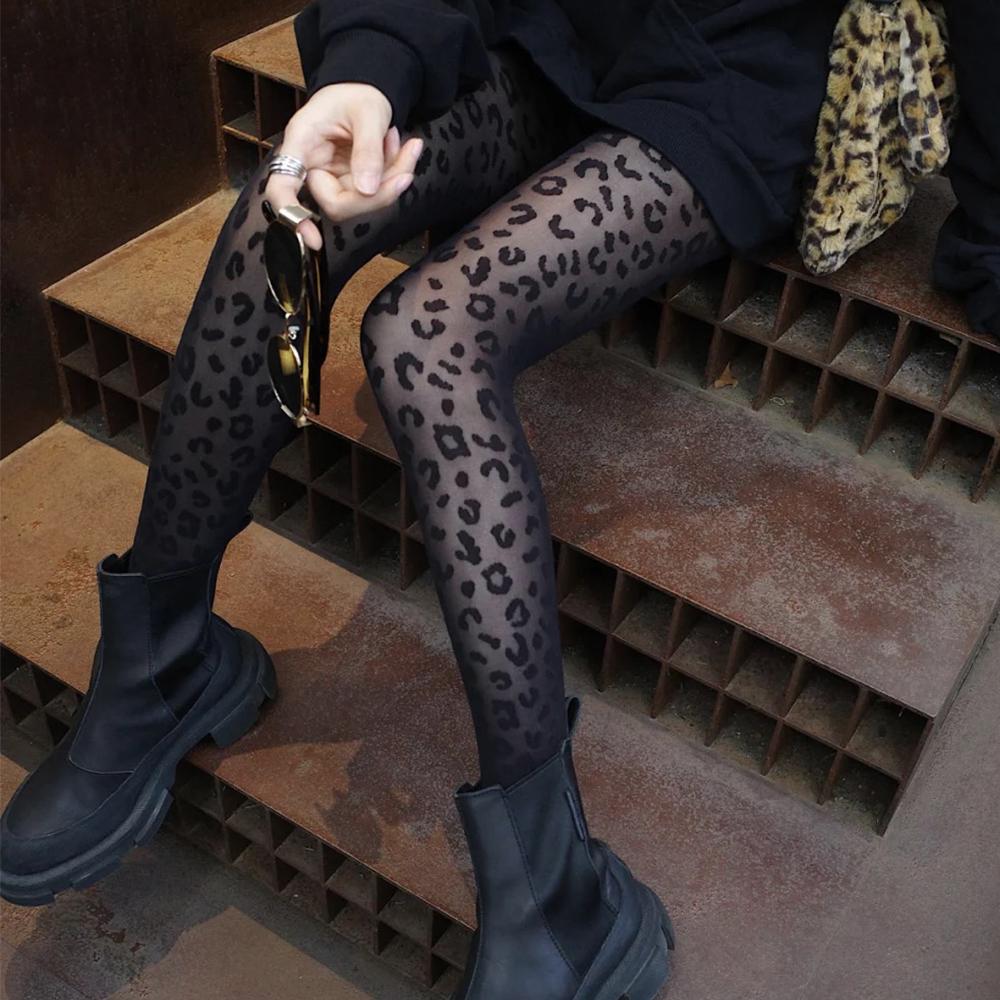 

Women s Leopard Fishnet Tights High Waisted Mesh Sheer Stockings Pantyhose One Size цветной печати леопарда