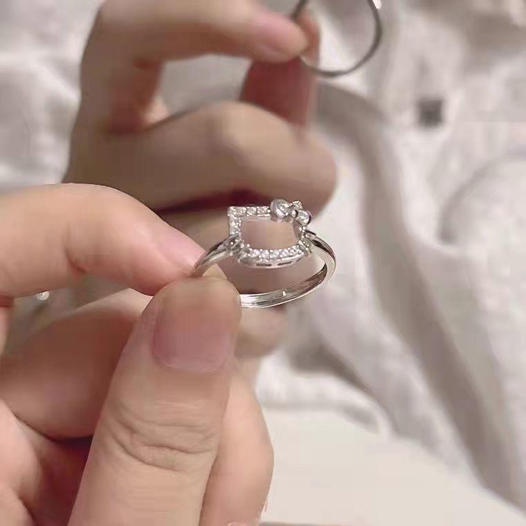 The Same Ring Women's Niche Design High-end Cat Versatile Adjustable Gold Ring