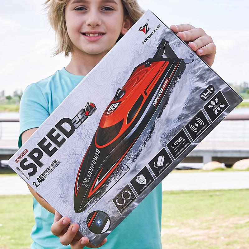 HJ812 High-Speed Remote Control Racing Boat - 2.4G Electric Water Toy, 25 Km/h.