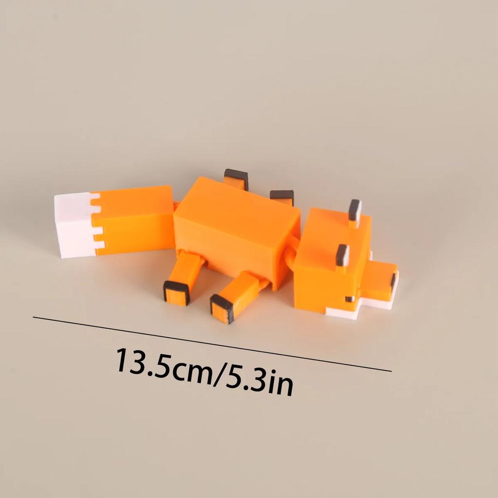 1 PZ Volpe Pixel Pollo Animali Giocattoli Articolazioni Mobili Giocattoli Fidget Statuetta Decorazioni Scrivania Auto Casa Statua Regali