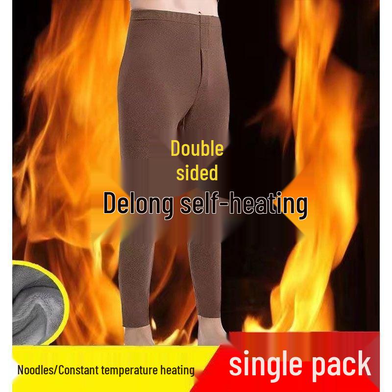 Men's Thermal Fleece Base Layer Trousers with Knee Pads - Warm Plus Fleece Autumn/Winter German Wool Trousers
