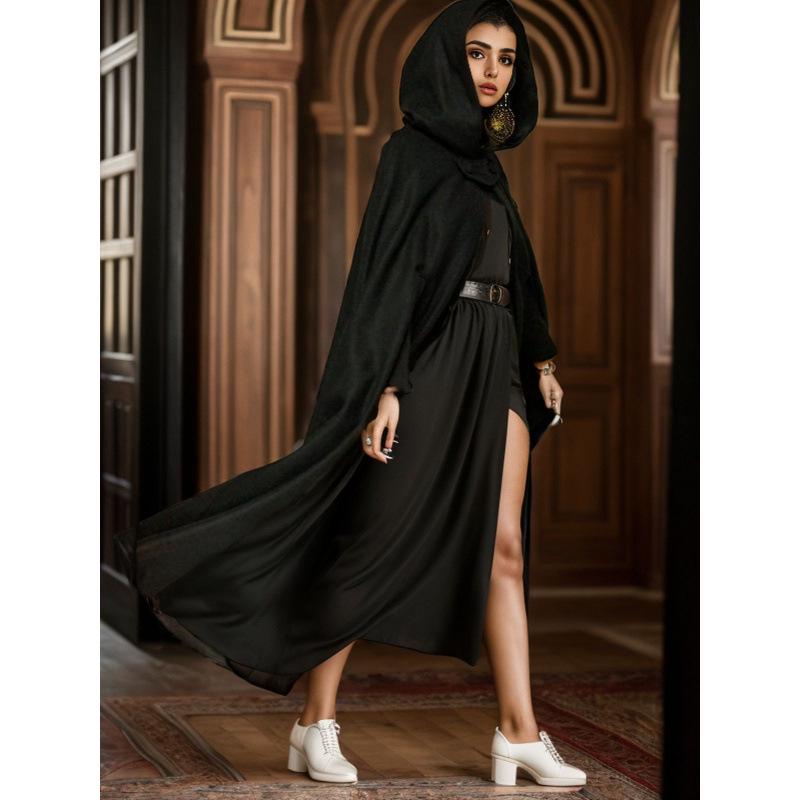 

2024 Women s Plus Size Hooded Wool Coat – European & American Style Extra Large чорний