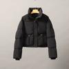 Women S Short Thick Stand Collar Casual Cotton Puffer Jacket