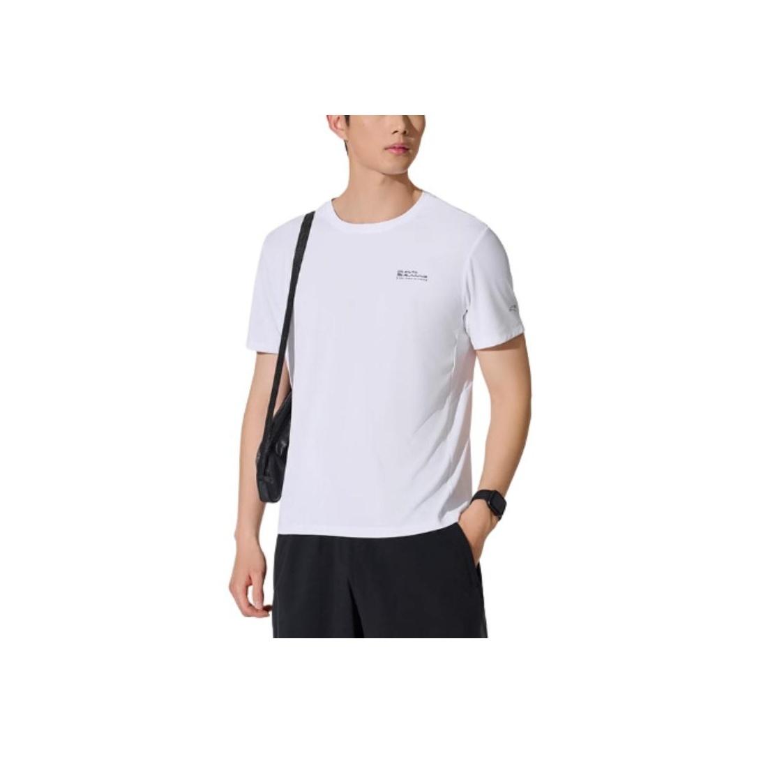 

Anta Running Series Sports Casual Simple Solid Color Round Neck Pullover Short Sleeve T-Shirt Men Tops Pure-White 952525110-1 XL