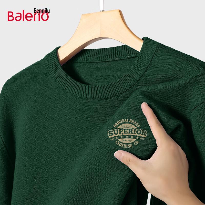 Baleno Men's Retro Graphic Knit Crew Neck Sweater