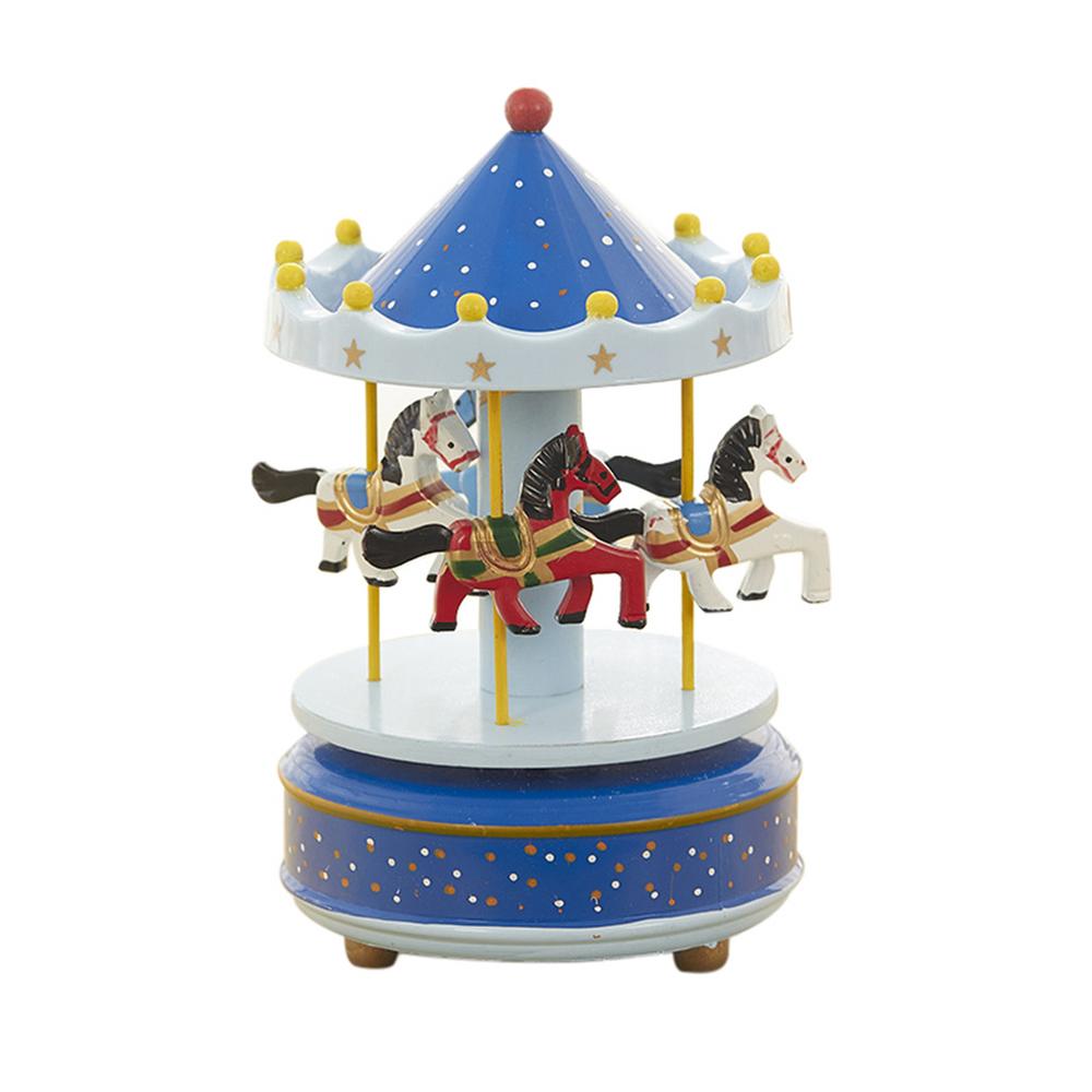 6 Colors Wooden Music Box Toy Child Baby Game Home Decor Carousel Horse Music Box Christmas Wedding Birthday Gift