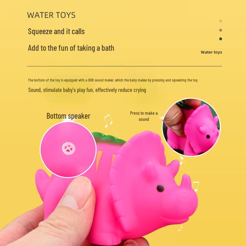 Infant Water Play Silicone Dinosaur Bath Toy Set